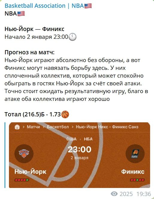 Basketball Association телеграмм