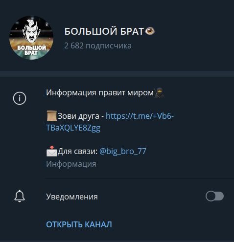 Большой Брат информация о канале