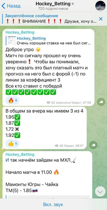 Hockey Betting статистика