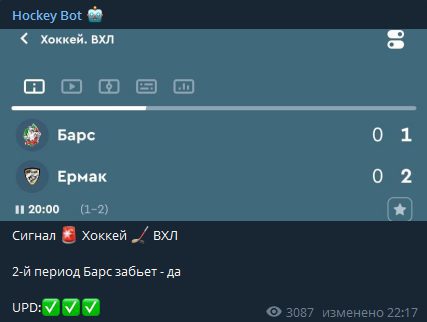 Хоккейный бот в Телеграмм