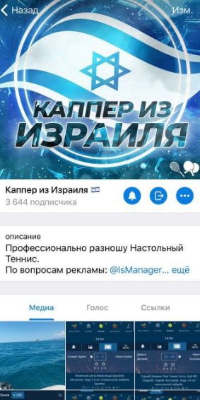 Каппер из Израиля в Телеграмм