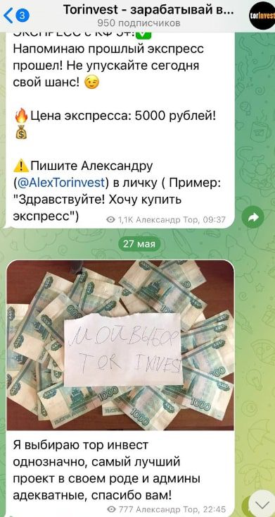 Отзывы о каппере и раскрутчике Torinvest