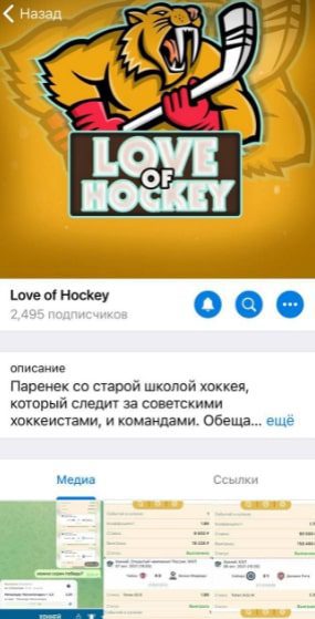 Телеграмм LOVE OF HOCKEY