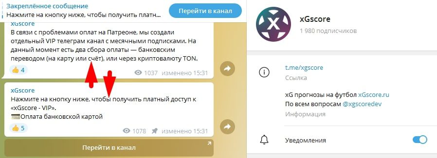 xGscore Телеграмм