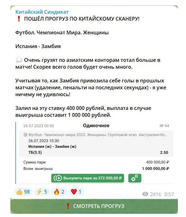 Китайский Синдикат в телеграм