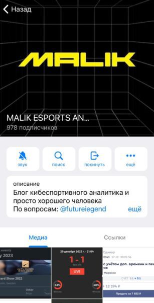 MALIK ESPORTS ANALYST телеграмм