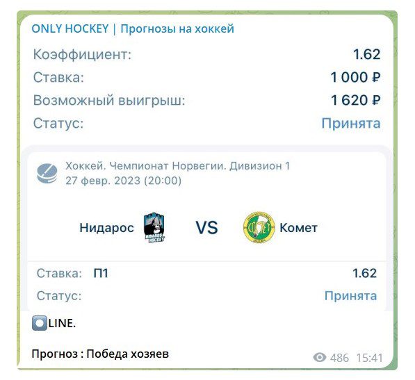 ONLY HOCKEY ПРОГНОЗЫ НА ХОККЕЙ телеграмм